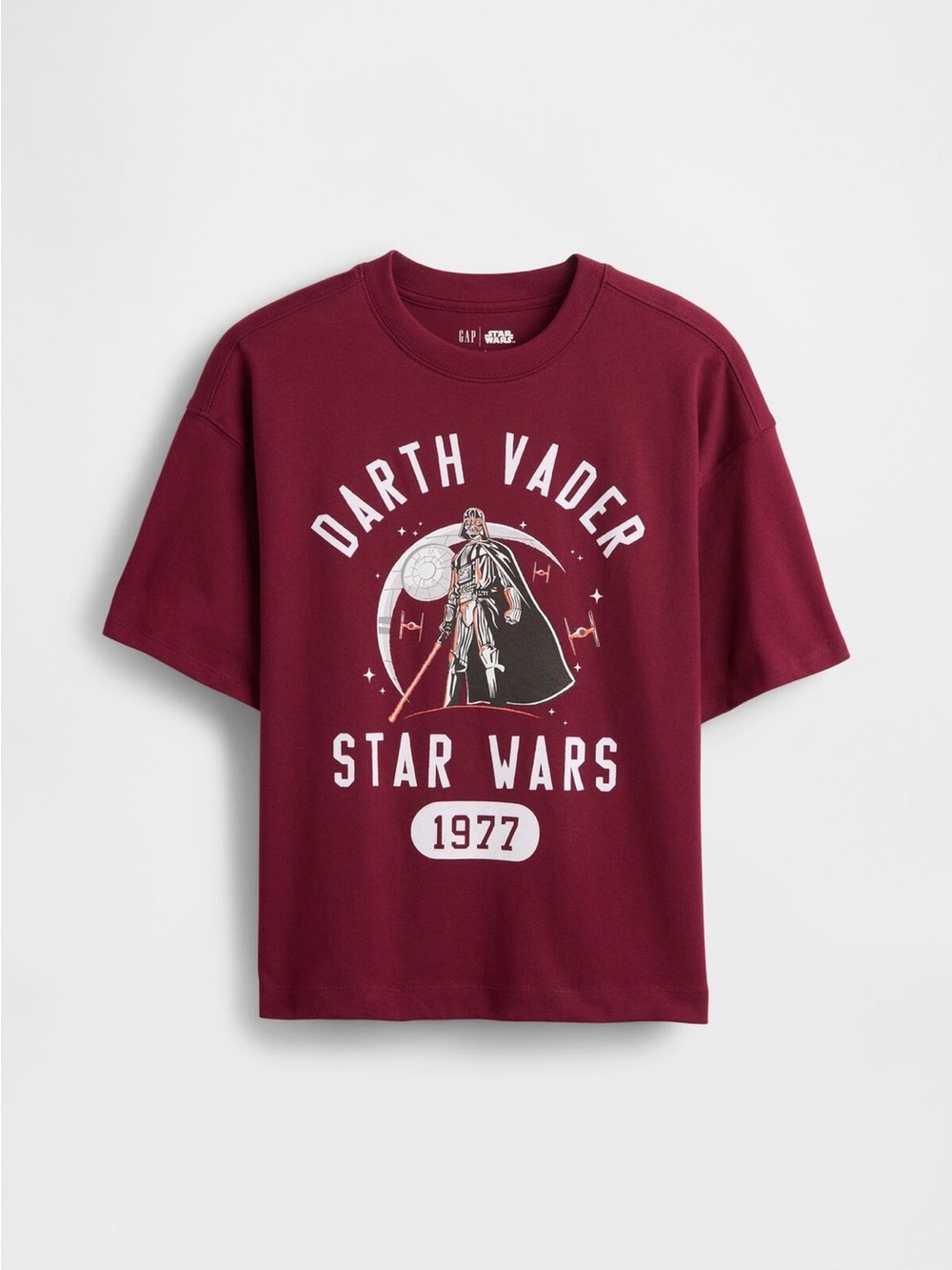 Gap Burgundy Red Darth Vader Star Wars 100% Cotton Short Sleeve Graphic T-Shirt